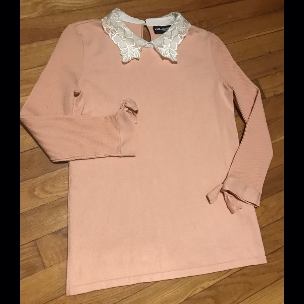 Karl Lagerfeld Knit with Lace Collar